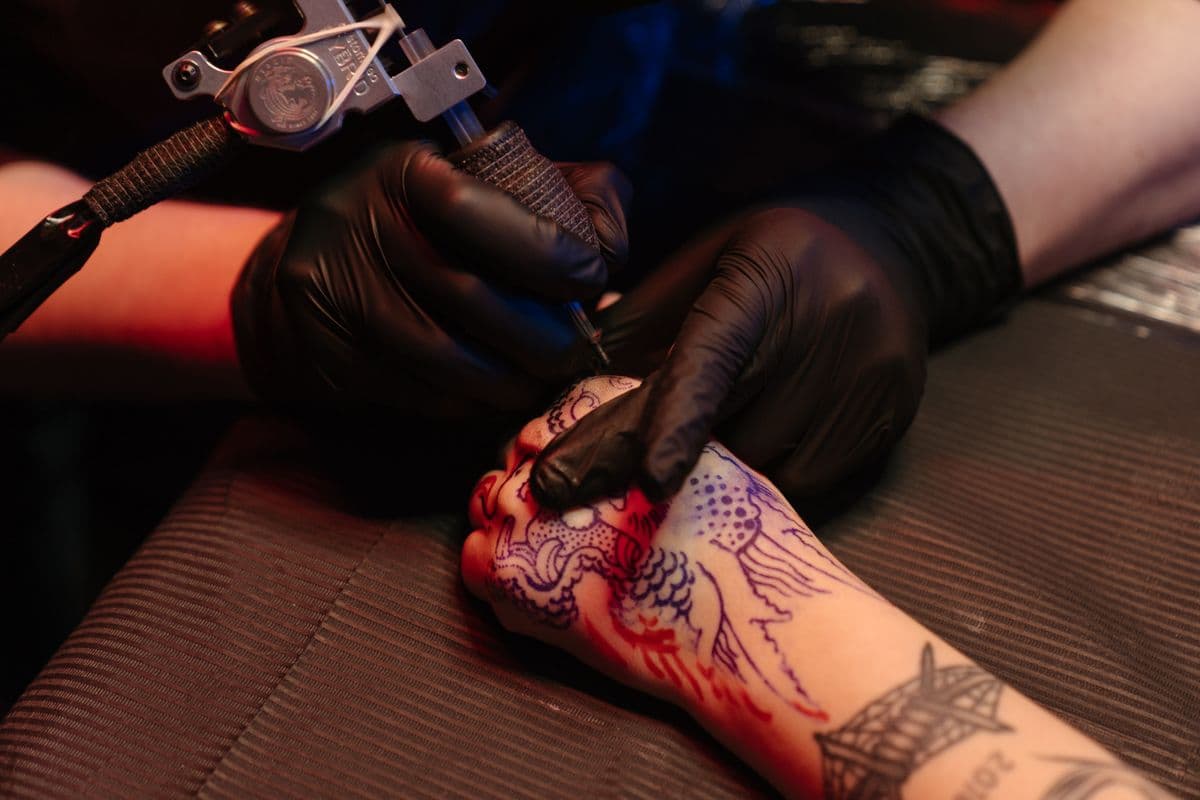 Dragon tattoo design on a hand